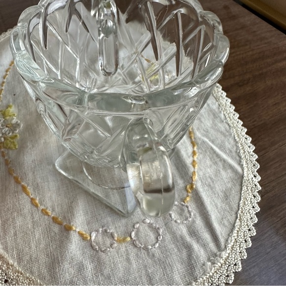 Indiana Glass "Pretzel" Pattern Footed Sugar Bowl 3 3/4” - Clear Pressed Glass - Picture 5 of 5